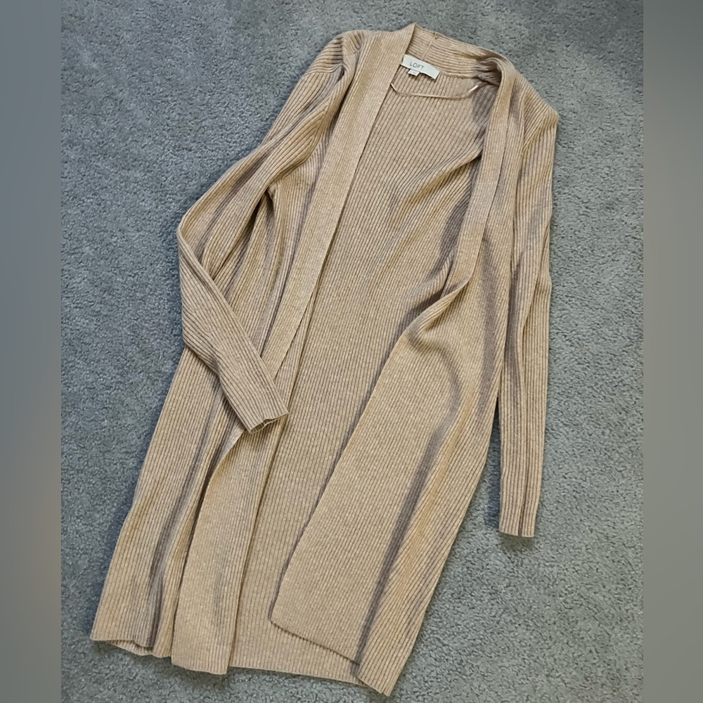 Loft Cardigan Size S Camel Tan